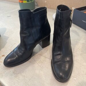 Lauren Ralph Lauren Boots Black Leather Ankle Zip Women’s 8